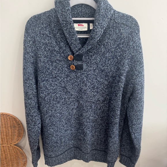 Fjallraven Men's Blue Marled Sweater with Button Details! Nice and warm🧣 - Picture 1 of 4